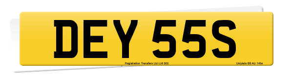 Registration number DEY 55S